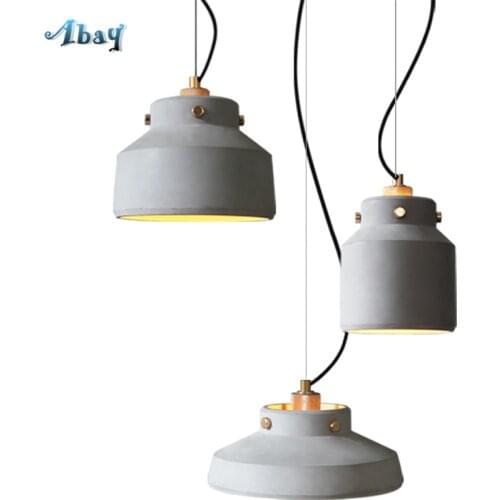 American Cafe Lighting Cement Pendant Lights Retro Industrial Restaurant Table Droplight Bar Bedside Iron Hanging Lamp Fixtures