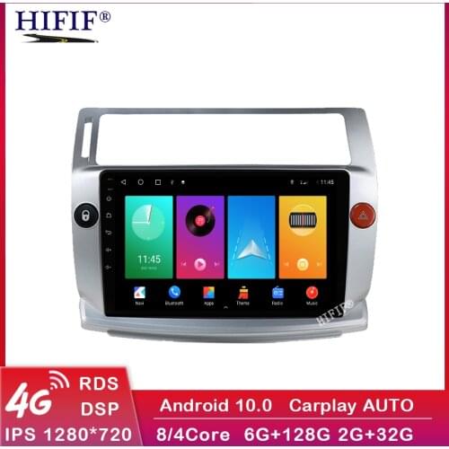 Car Radio for Citroen C4 C-Triomphe C-Quatre 2004-2009 Multimedia Video No 2 Din Dvd Player Android 10 GPS Navigation Accessory