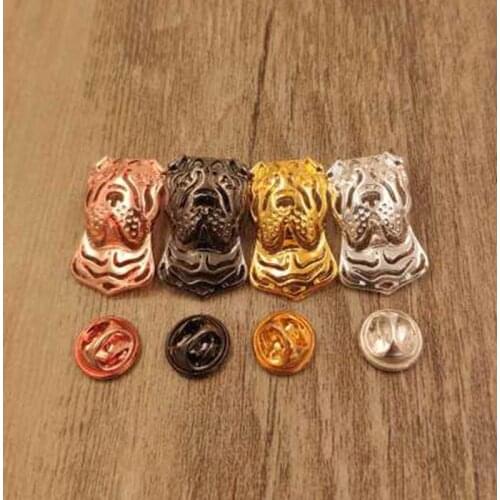 Mdogm Chinese Shar Pei Dog Animal Brooches And Pins Suit Cute Metal Funny Small Father Collar Badges Gift For Male Men B038