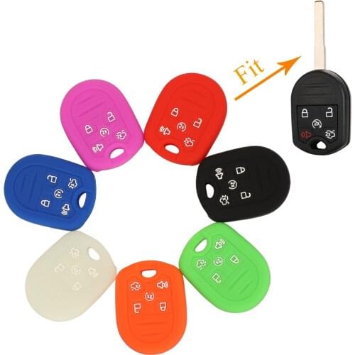 Kutery 4 Buttons Remote Key Case Silicone Protect Shell For Ford Expedition Explorer Flex Taurus Fit Lincoln MKZ Car Accessories