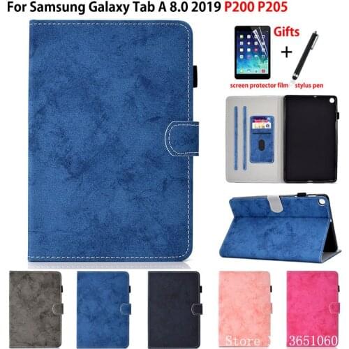 Case For samsung galaxy tab A 8.0 2019 with S Pen SM-P205 P200 P205 P207 Cover Funda Tablet Protector Stand Shell Capa +Film+Pen