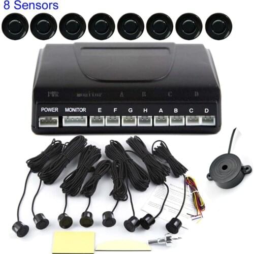 New arrival Front And rear Reverse Parking Sensor 8 Sensors 9 Colors for option Car Parking Assistance radar buzzer sound