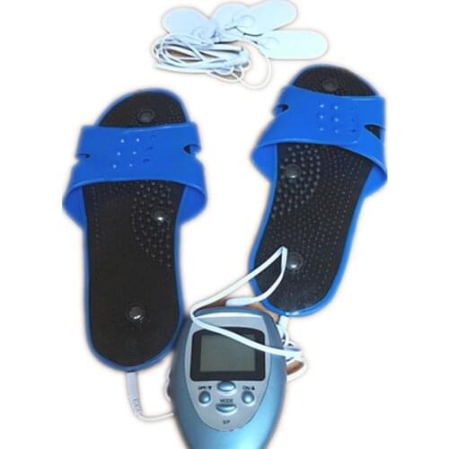 Tens Unit Full Body Therapy Massage Electric Pulse Muscle Stimulator + 4 Electrode Pad + Foot Massager Slipper