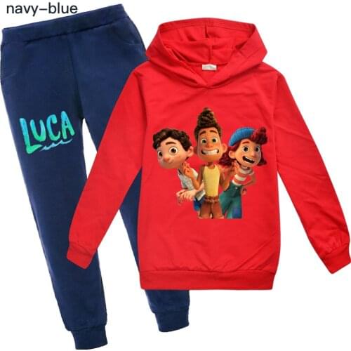 2-16Y New Fashion Cute Luca Children Sweatshirts Pants 2pcs Sets Boys Hoodies Funny Boys Girls Clothes Kids Clothing Streetwear