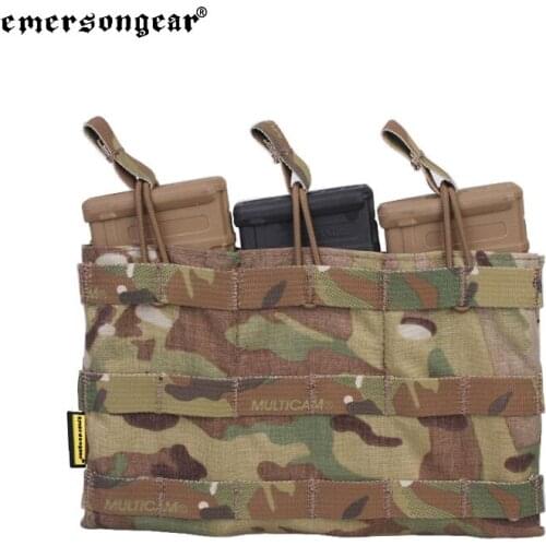 Emersongear Tactical 5.56 Triple Open Top Magazine Pouch Mag Bag Panel Hunting Army Airsoft Military Training Shooting EM6356