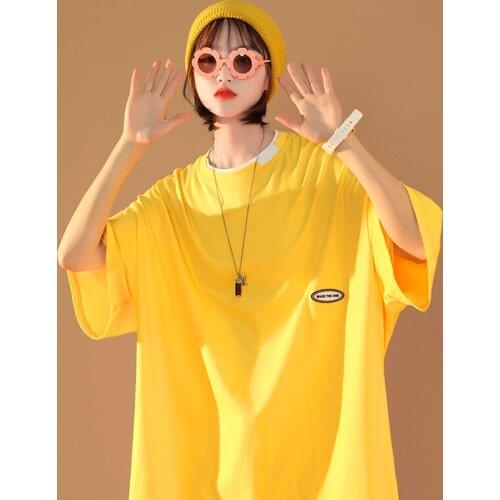 Oversized False Two Piece T Shirts for Women 2021 Fashion Boyfriend Loose Clothing Japanese Teenage Girls Loose Tees Streetwear