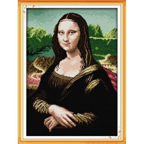 Joy Sunday Mona Lisa Cherish Home Decor Counted Printed Canvas DMC Cross Stitch Kit 11&14CT DIY Embroidery Needlework Set