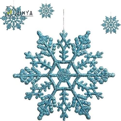 Pack of 24 Snowflakes Christmas Tree Decoration, Christmas Decoration, Snowflakes, Christmas Decoration, for Hanging, Blue