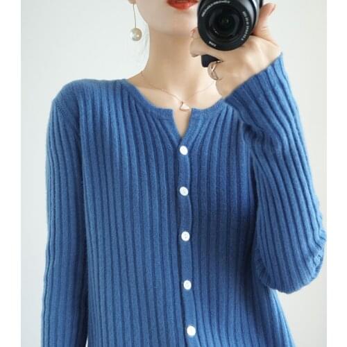 2020 New Cashmere Cardigan Women Coat Autumn O-Neck Warm Jacket Loose Large Size Knitted Soft Sweater Female Standard Outwear