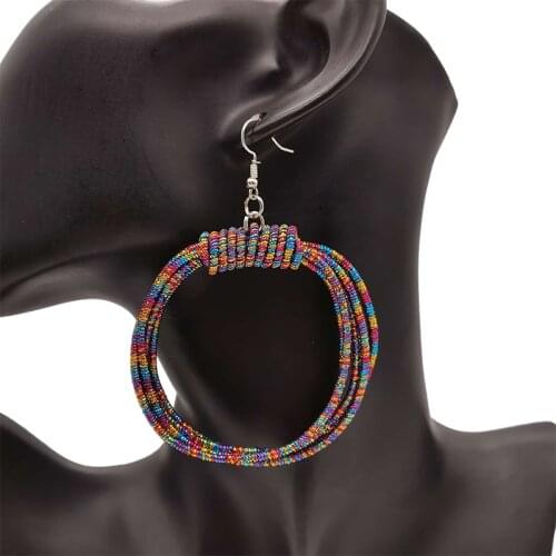 UKEBAY New Luxury Metal Earrings Handmade Jewelry Round Drop Earrings Women Statement Ear Accessories Earring 9 Colors Jewellery