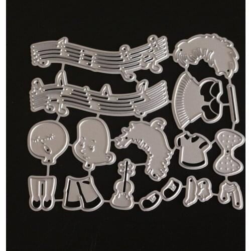 NEW Metal Cutting Dies For Scrapbooking Stencils BOY MUSIC DIY PAPER Album Cards MAKING Embossing Folder Craft Die Cuts Tools