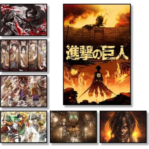 Attack On Titan Character Anime Poster Canvas Painting And Prints Cuadros Art Decoration Mural Home Kids Room Wall Decor