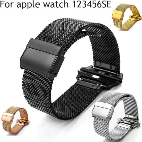 Stainless Steel Strap For Apple Watch Milanese Band Series 1 2 3 4 5 6 SE Meshed Metal Watchband For iWatch 44mm 40mm 38mm 42mm