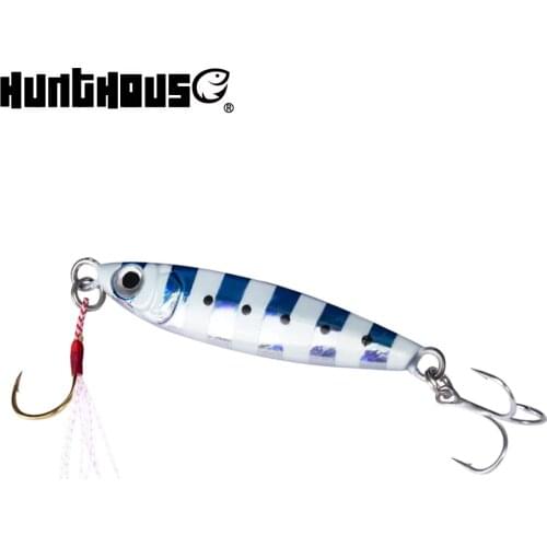 Hunthouse Luminous jigging fishing lure slow metal jig hard baits spoon 15g 25g 30g 45g for seabass fish artificiais LW801