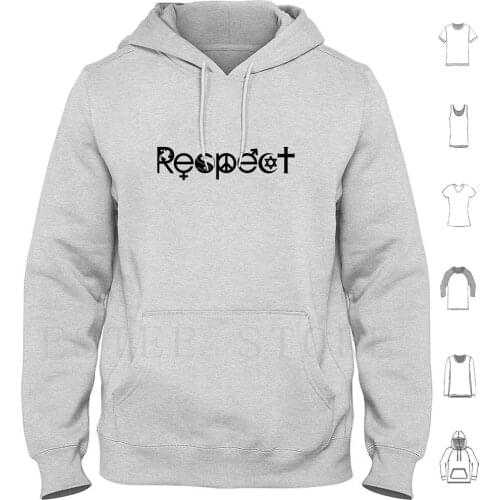 Coexist With Respect Hoodie Long Sleeve Respect Coexist Peace Sign Golden Rule Love Peace Togetherness Tolerance Kindness