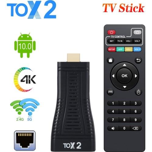 2021 Ugoos TV Stick TOX2 TV Box Android 10 2GB 16GB 2.4G&5G Dual Wifi 100M BT4.0 H313 Quad Core 4K Smart Media Player TV Dongle