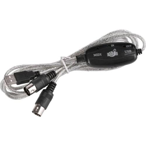High Fidelity Transmission USB IN-OUT MIDI Interface Cable Converter Adapter Suitable For PC to Music Keyboard Cord
