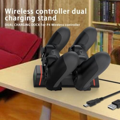 Controller Charger Dock LED Dual USB PS4 Charging Stand Station Cradle For Sony PS 4 PS4/PS4 Pro/PS4 Slim Controller HOT