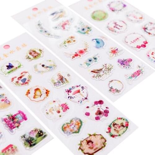 1Pcs/lot Kawaii Korean Dream Hot Stamping Crystal Epoxy Sticker DIY Decorative self-adhesive Stickers