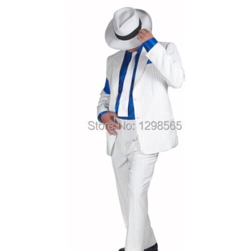 Free Shipping 2015 Custom Made Michael Jackson Smooth Criminal Suit Michael Jackson Cosplay Costume