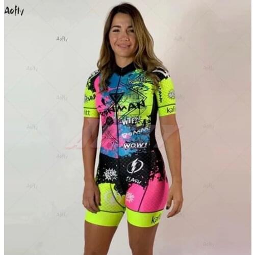 2021 KafItt Female Monkey Jumpsuit Womens Cycling Triathlon Professional Equipment Shorts and 9D Gel Skin Clothing Summer Set