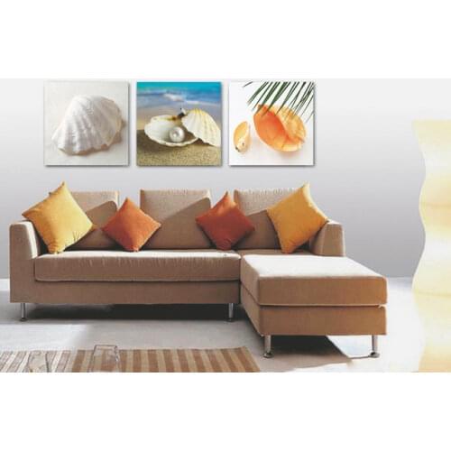 3 Panel Modern Printed Blue Beach Seascapes Paintings Wall Art Home Decor Shell Sea Paintings For Living Room No Frame BJQ0343