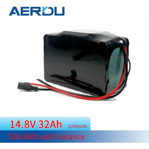 AERDU 14.8V 4S10P 32Ah 3200mAh Cells 560W 18650 Lithium Battery Pack Built-in BMS for Smart Robot Equipment Motorcycle Scooters
