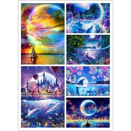 DIY Diamond Painting Landscape star Cross Stitch Mosaic diamond painting Scenery Pattern Full Round Rhinestone Home decor gift