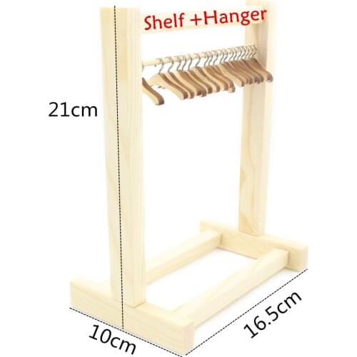 BJD Blyth doll Furniture Accessories Wooden Shelf and clothes Hanger