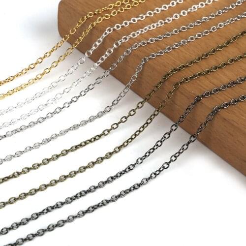 5m/lot Bronze Color Plated Necklace Chains Brass Bulk For DIY Jewelry Findings Making Materials Handmade Supplies