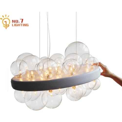 Designer Atmosphere Glass Bubble Pendant Lights for Living/Dining Room Decoration Modern Light Fixtures Bedroom Studio Shop Cafe