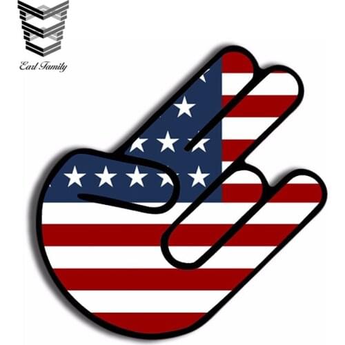 EARLFAMILY 13cm x 13cm Vinyl Stickers AMERICAN Shocker Hand USA FLAG JDM Auto Moto Car Tuning Decal Graphic DIY Car Stickers