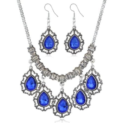 Europe And The United States Exaggerated Fashion Jewelry Wholesale Crystal Necklace Jewelry Jewelry Set Female