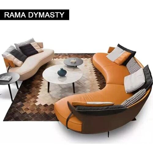 Customized high quality living room furniture sofa set real leather sofa Curved sofa Creative sofa
