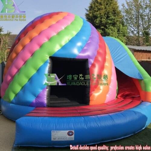 Candy Twist Disco Dome Slide Inflatable Jumping Dance House Rental Use Inflatable Bounce With Slide