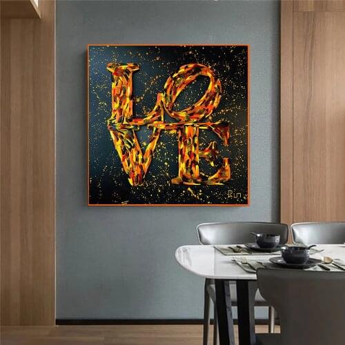 English Alphabet Love Graffiti Style Decoration Mural Poster Canvas Painting Living Room Wall Art Prints for Modern Home Decor