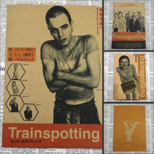 Trainspotting Ewan McGregor Classic Movie Poster Home Furnishing decoration Kraft Movie Poster Drawing core Wall stickers/1010