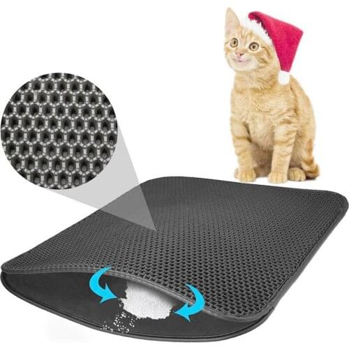 Pet Cat Litter Mat Double Layer Waterproof Litter Cat Pads Trapping Pet Litter Box Mat Pet Products Bed Clean Pad Cats Clean
