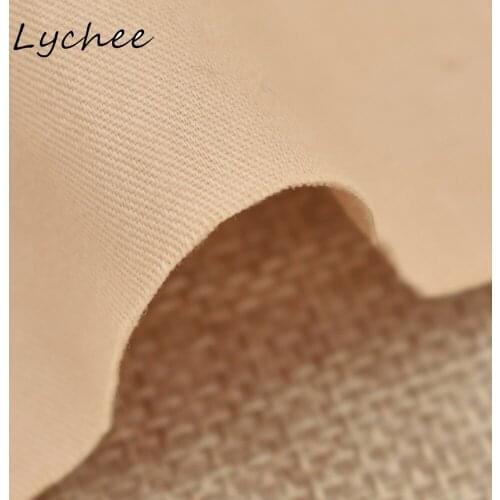 Lychee 50*160cm Light Khaki Twill Soft Cotton Fabric For Women DIY Hand Made Craft Garment Doll Decor Cloth