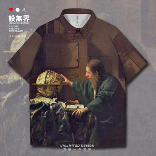 World famous Painting The Astronomer The Large Bathers Short-Sleeved shirt Tops Shirts new Workout Blouses mens Clothes Summer