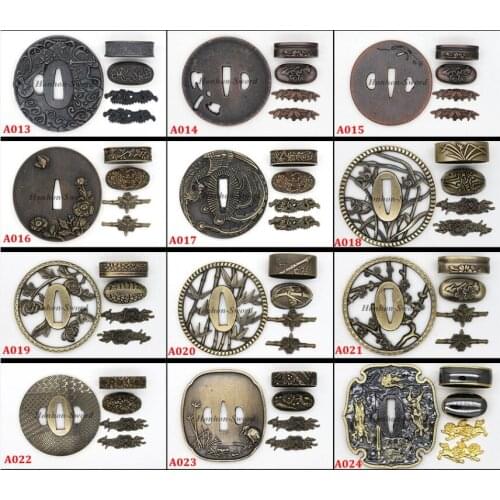 A Set Alloy Tsuba Guard For Japanese Samurai Sword Katana Alloy Fitting Accessories