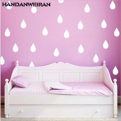 1PCS NEW 20PIECE /LOTS CUTE Rain drops decorative wall stickers childrens room decorative decals FOR KIDS BEDROOM BLANK WHITE