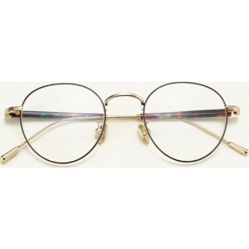 High Quality Round Retro Ultralight Metal Glasses Frames Men Women Optical Fashion Computer Glasses 50253