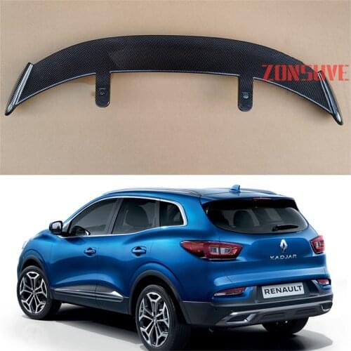Use For 2016-2018 Kadjar Renault Spoiler ABS Plastic Carbon Fiber Look Hatchback SUV Roof Rear Wing Body Kit Accessories