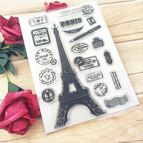 Hot selling Iron tower transparent clear stamp / silicone seal roller stamp DIY scrapbook album / card production