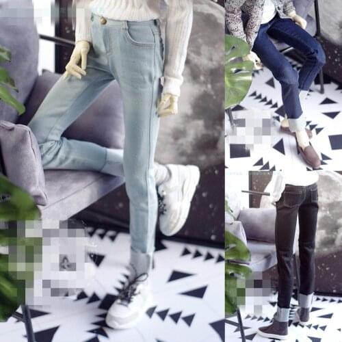 BJD Doll Pants apply to SD17 Uncle size flanging loose wash fabric jeans, doll accessories