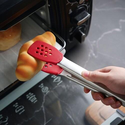 Long Handle Silicone Steak Clip Stainless Steel Barbecue Clips Anti-scald Food Tong BBQ Tools