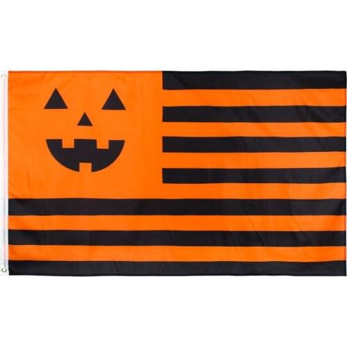Yehoy hanging 90*150cm Happy Halloween Stripes Happy halloween Flag For Decoration