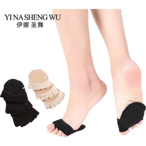 1 Pair Breathable Cotton Invisible Five Finger Socks Forefoot Pad Metatarsal Sore Nursing Open Toe Socks Belly Dance Yoga Socks