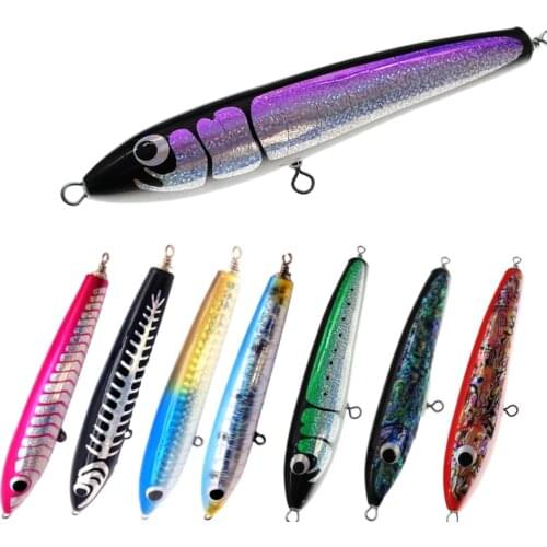 1PCS Saltwater GT Big Game Wood Bait 20CM 22cm 24cm Trolling Lure Deep Sea Pencil Boat Fishing Artificial Bait Fishing Lure